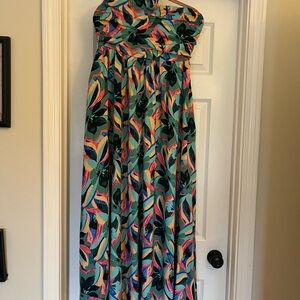 Colorful Strapless Maxi Dress